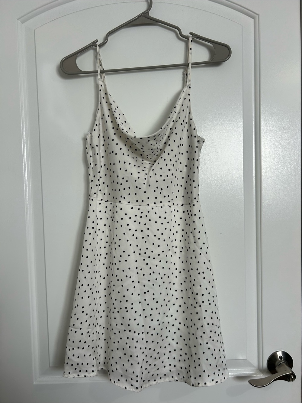Lulu’s White Polka Dot Mini Dress size S 90s chic retro spring preppy graduation - Picture 2 of 15